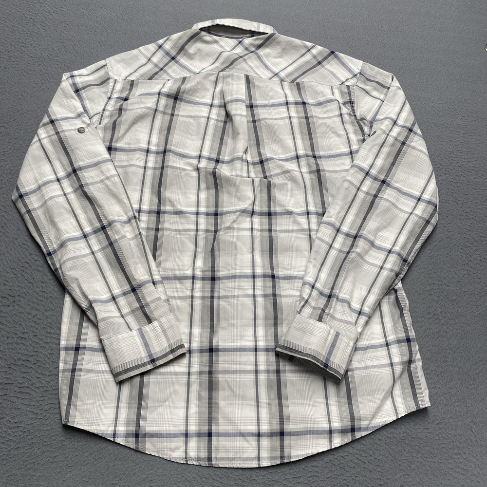 Eddie Bauer Shirt Mens Small Gray Plaid Long Sleeve Button Up Vented Outdoor - Picture 5 of 8